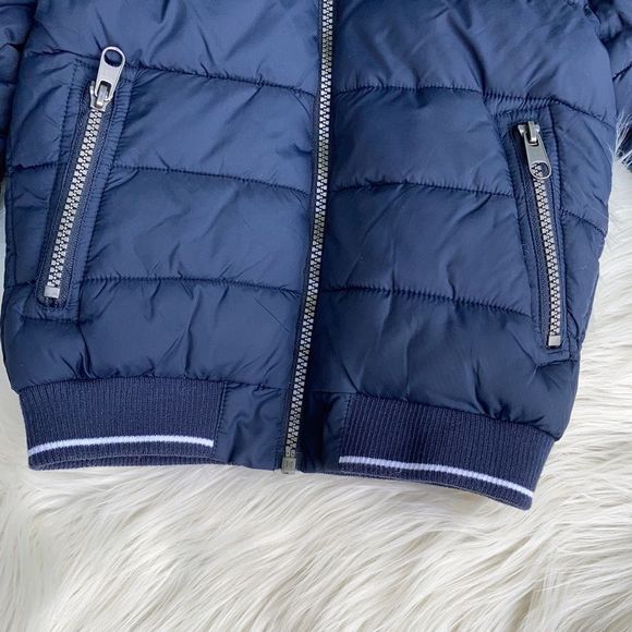 H&M Hooded Blue Puffer Jacket Size 3-4 Year Old - Picture 3 of 12